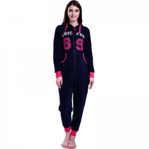 女性のための大人のマイクロファイバーの羊毛のフード付きのOnesie Pajamaセット